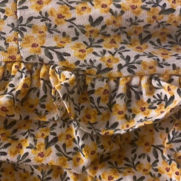 Old Navy yellow floral V-Neck Blouson Sleeve Midi Swing Dress - Picture 9 of 10